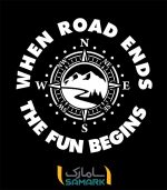 برچسب ماشین آفرودی when road ends the fun begins