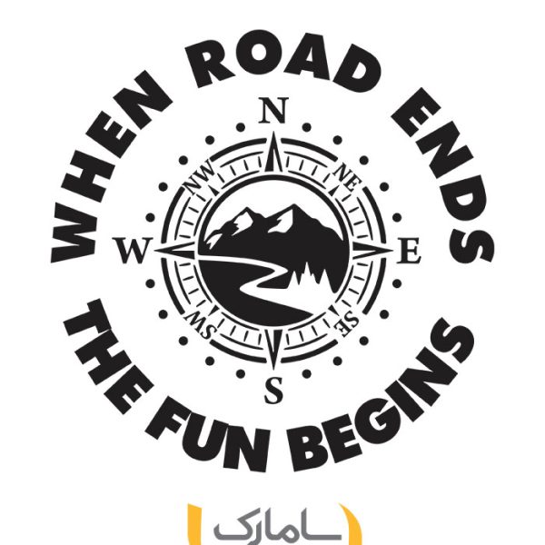 برچسب ماشین آفرودی when road ends the fun begins