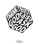برچسب دیواری مکعب Ask God Trust God Thank God
