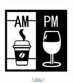 برچسب دیواری کافه طرح AM PM