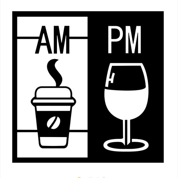 برچسب دیواری کافه طرح AM PM