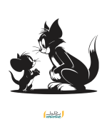 برچسب دیواری تام و جری 1