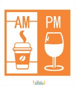 برچسب دیواری کافه طرح AM PM