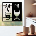 برچسب دیواری کافه طرح AM PM