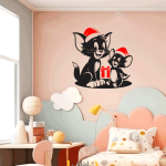 برچسب دیواری تام و جری 2 (کادوی کریسمس)