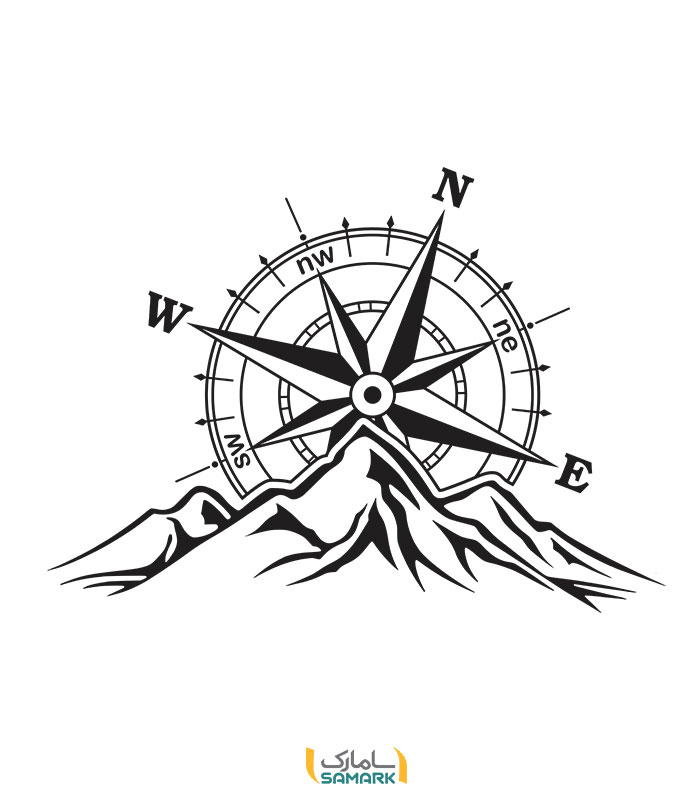 برچسب و استیکر آفرودی کد 4 (قطب نما و کوهستان)