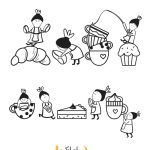 برچسب کافی شاپ طرح فانتزی