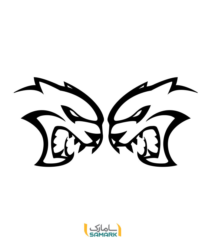 برچسب گلگیر طرح گربه جهنمی Hellcat (پک دوتایی)