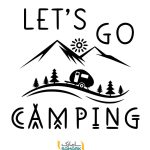 برچسب آفرودی طرح کمپ lets go to camping