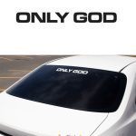 استیکر ONLY GOD روی شیشه ماشین