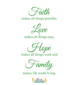 استیکر کلمات طلایی زندگی (ایمان، عشق، امید، خانواده)