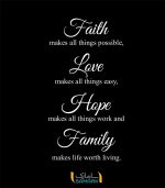 استیکر کلمات طلایی زندگی (ایمان، عشق، امید، خانواده)