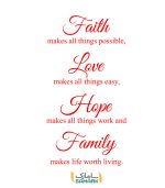 استیکر کلمات طلایی زندگی (ایمان، عشق، امید، خانواده)