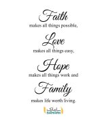 استیکر کلمات طلایی زندگی (ایمان، عشق، امید، خانواده)