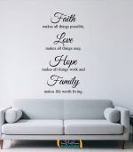 استیکر کلمات طلایی زندگی (ایمان، عشق، امید، خانواده)