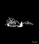 برچسب ماشین آفرودی قطب نما و کوه