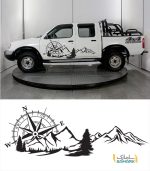 برچسب ماشین آفرودی قطب نما و کوه