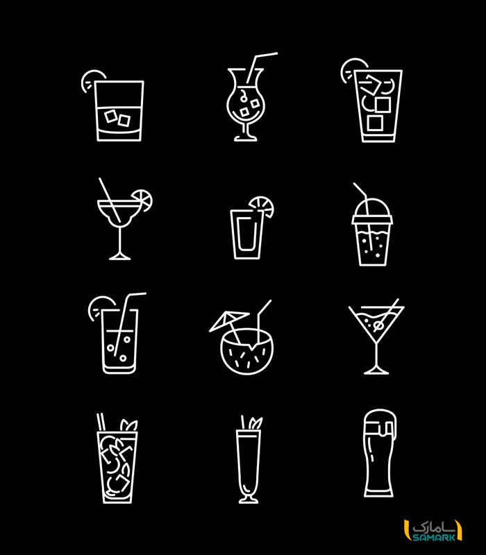 استیکر کافه طرح نوشیدنی