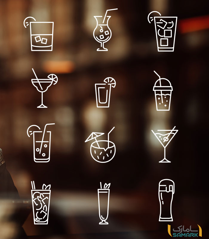 استیکر کافه طرح نوشیدنی
