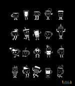 استیکر کافی شاپ طرح فانتزی 2