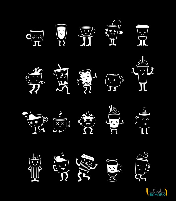 استیکر کافی شاپ طرح فانتزی 2