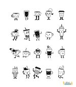 استیکر کافی شاپ طرح فانتزی 2