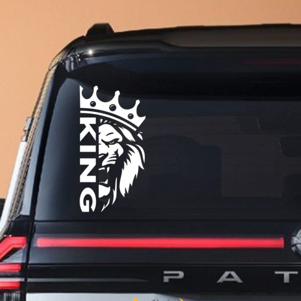 استیکر king با طرح نیمرخ شیر استیکر king با طرح نیمرخ شیر - Image 2 استیکر king با طرح نیمرخ شیر - Image 3 استیکر king با طرح نیمرخ شیر - Image 4 استیکر king با طرح نیمرخ شیر