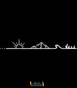 استیکر کمپر طرح غروب خورشید در ساحل