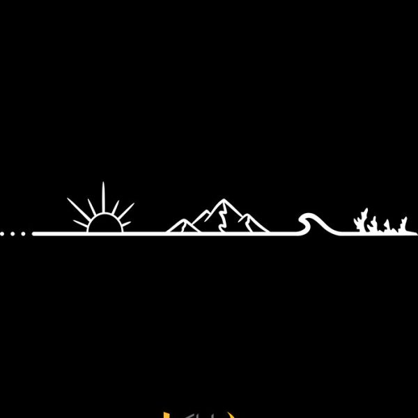 استیکر کمپر طرح غروب خورشید در ساحل