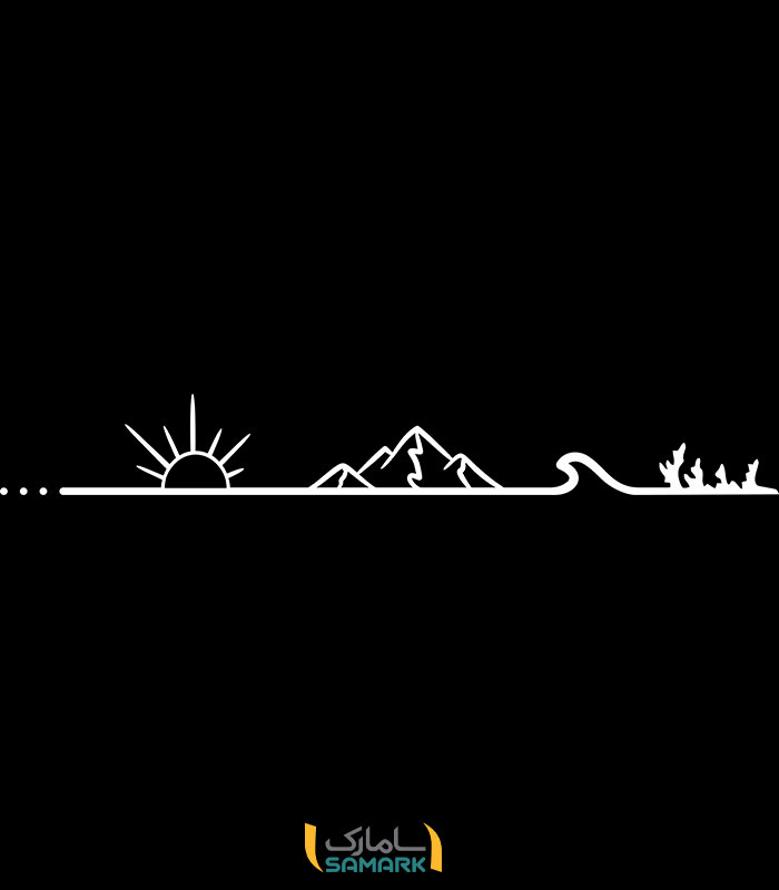 استیکر کمپر طرح غروب خورشید در ساحل