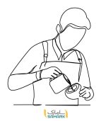 استیکر کافه طرح باریستا 2