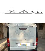 استیکر کمپر طرح غروب خورشید در ساحل