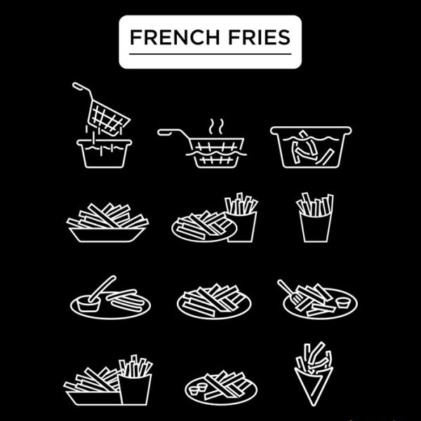 استیکر سیب زمینی سرخ کرده فانتزی french frise کد 03