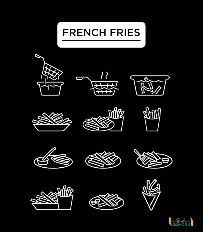 استیکر سیب زمینی سرخ کرده فانتزی french frise کد 03