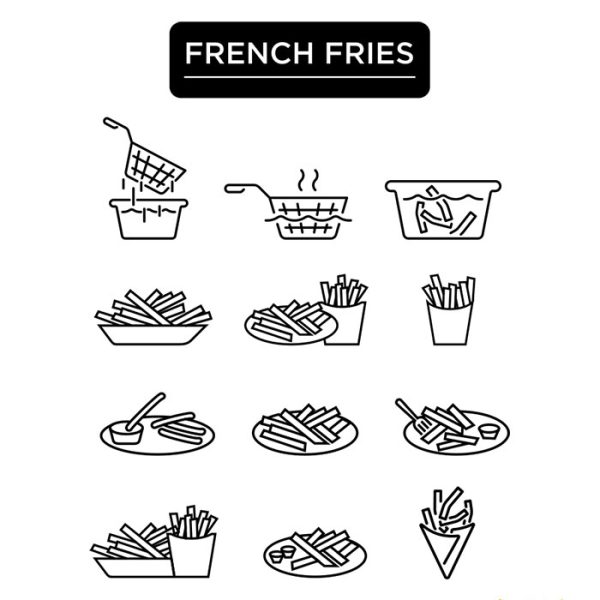 استیکر سیب زمینی سرخ کرده فانتزی french frise کد 03