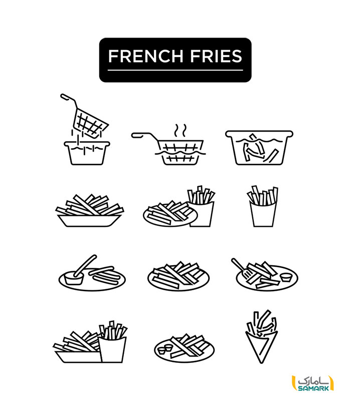 استیکر سیب زمینی سرخ کرده فانتزی french frise کد 03