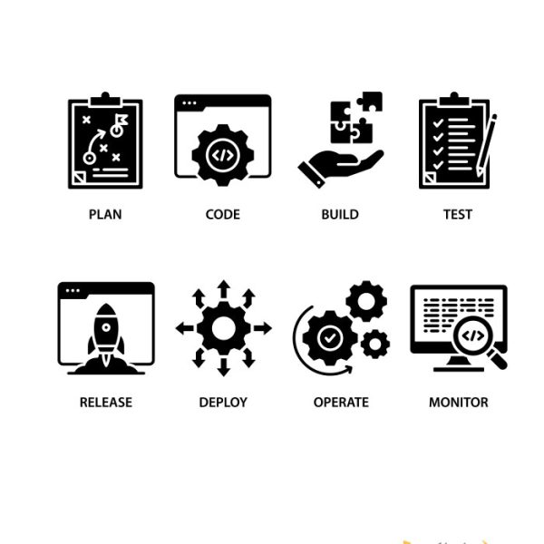 استیکر دیواری DevOps | مناسب برنامه‌ نویسان، مهندسان نرم‌افزار