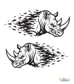 استیکر بدنه آفرودی کرگدن خشن سرعتی