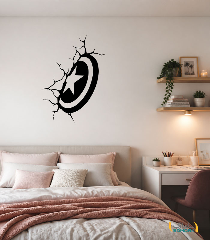استیکر طرح سپر کاپیتان آمریکا برای ماشین و دیوار اتاق